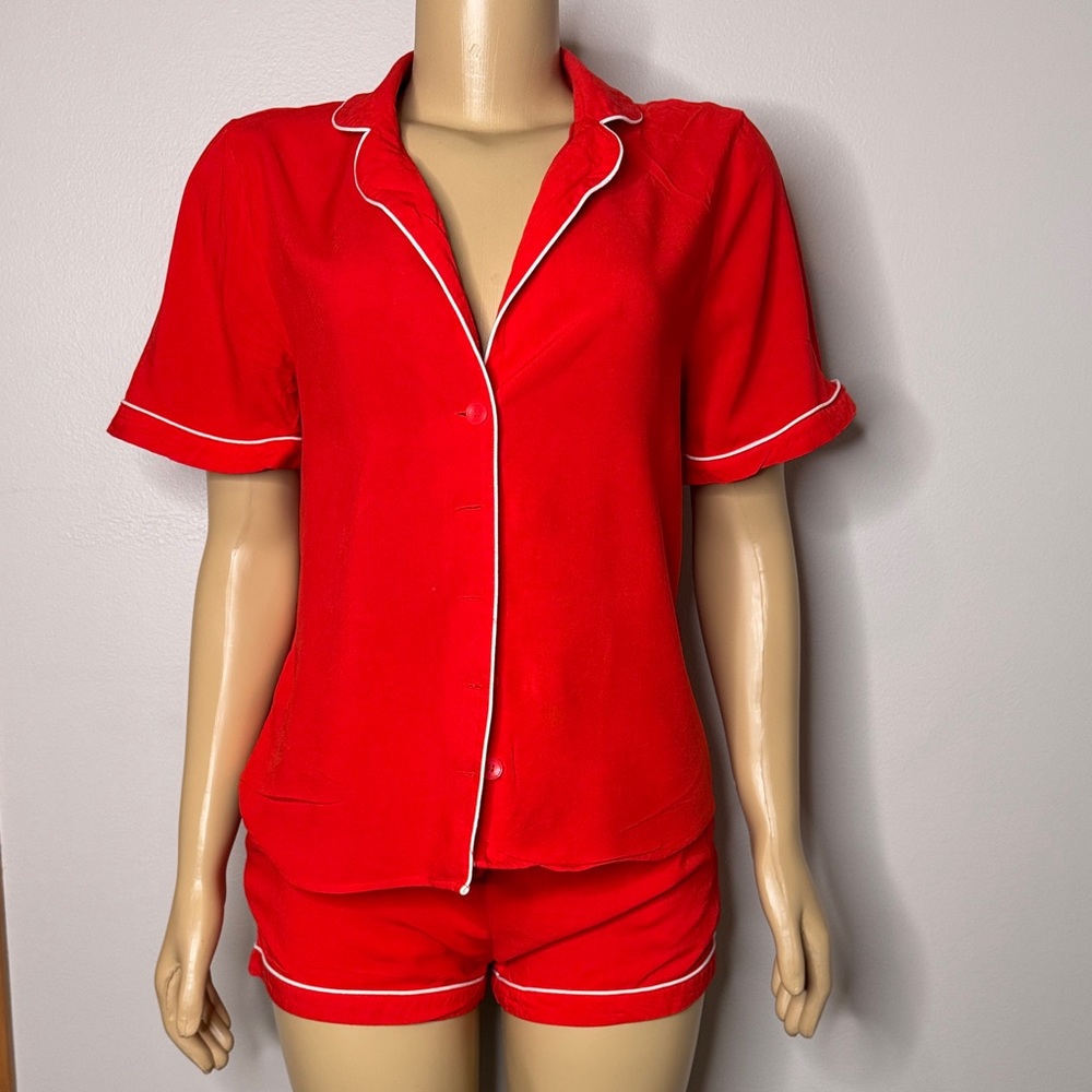 Forever 21 Red Button-Up Pajama Set